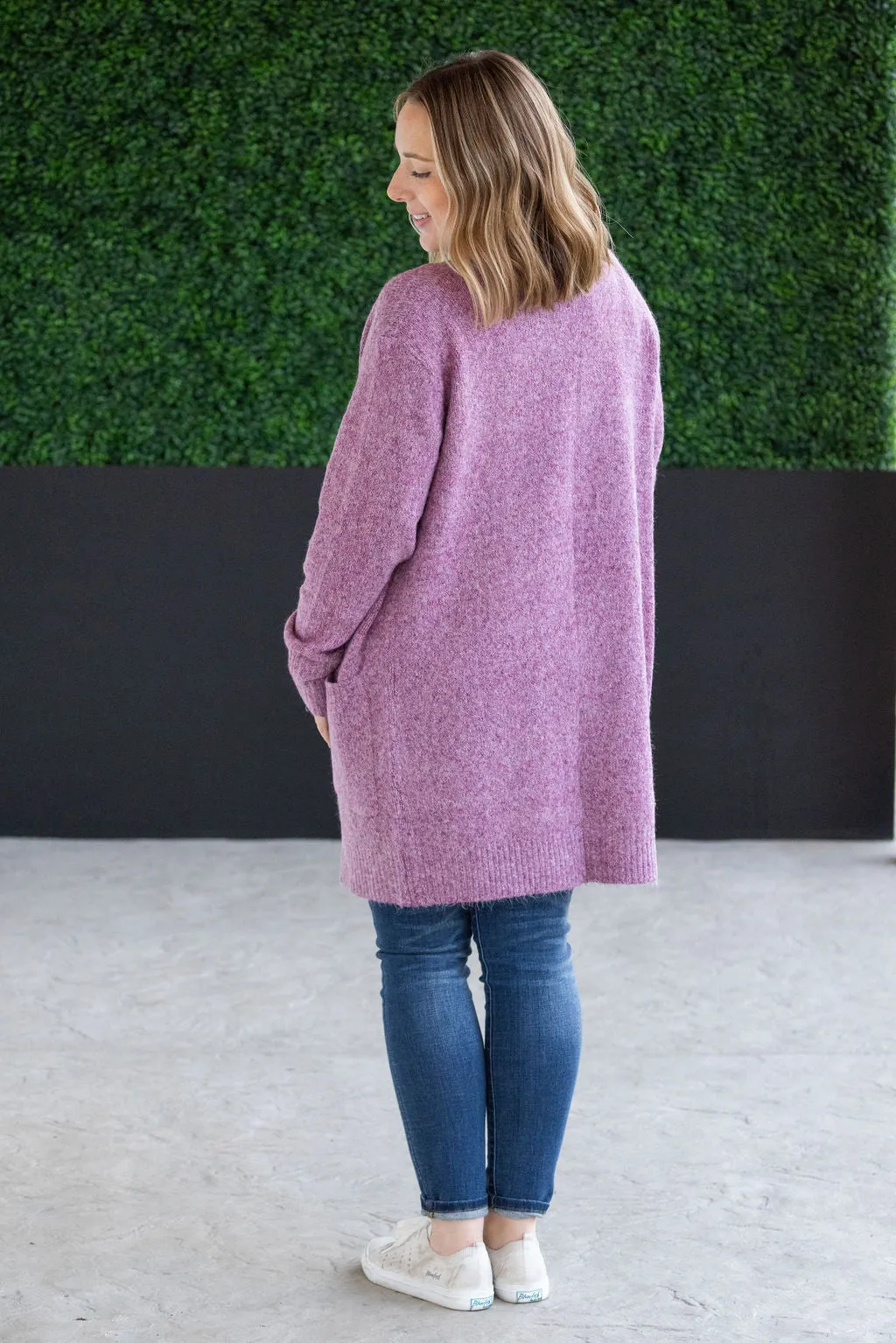 IN STOCK Madison Cozy Cardigan - Frosted Berry