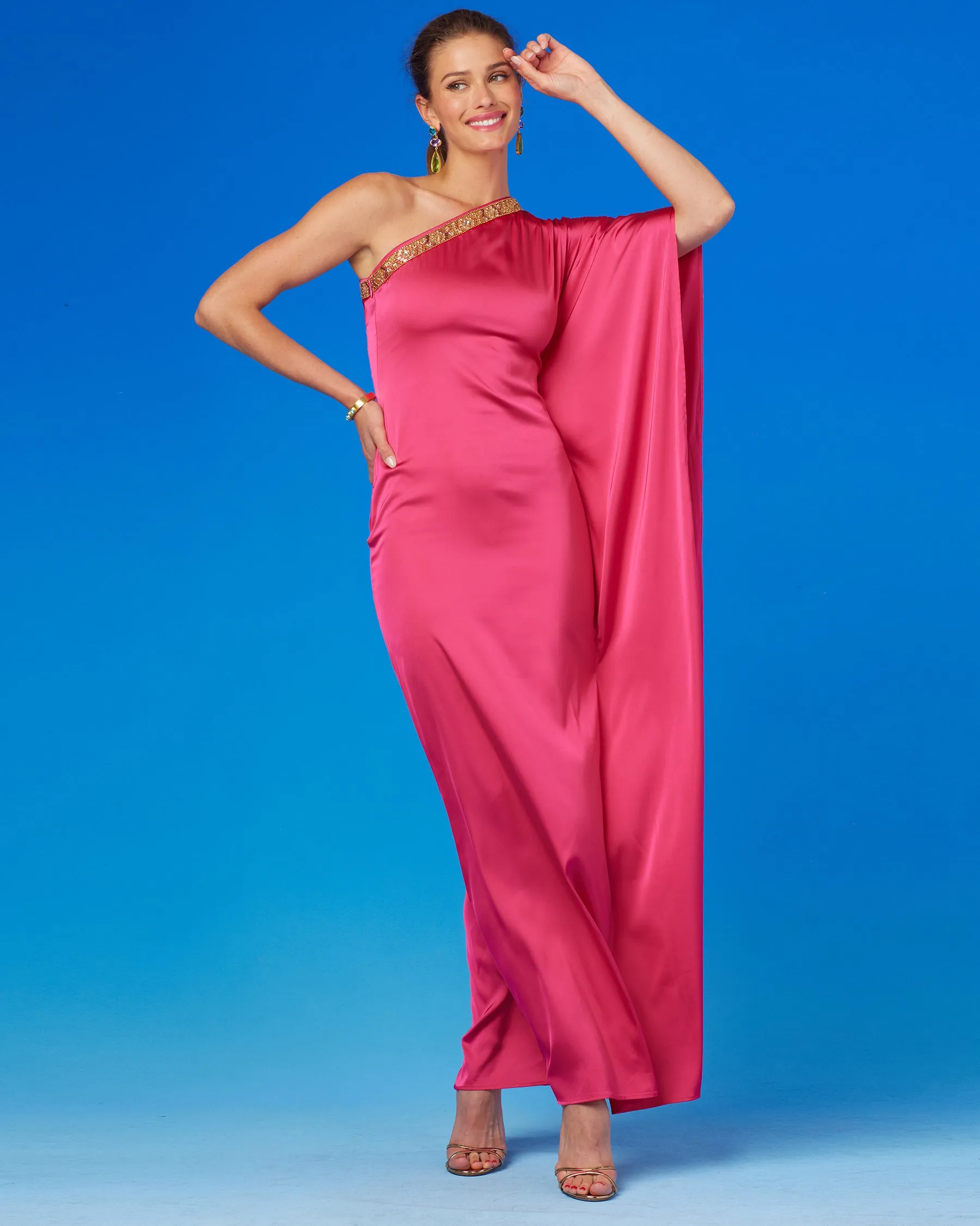 Isadora One-Shoulder Gown with Embellishment