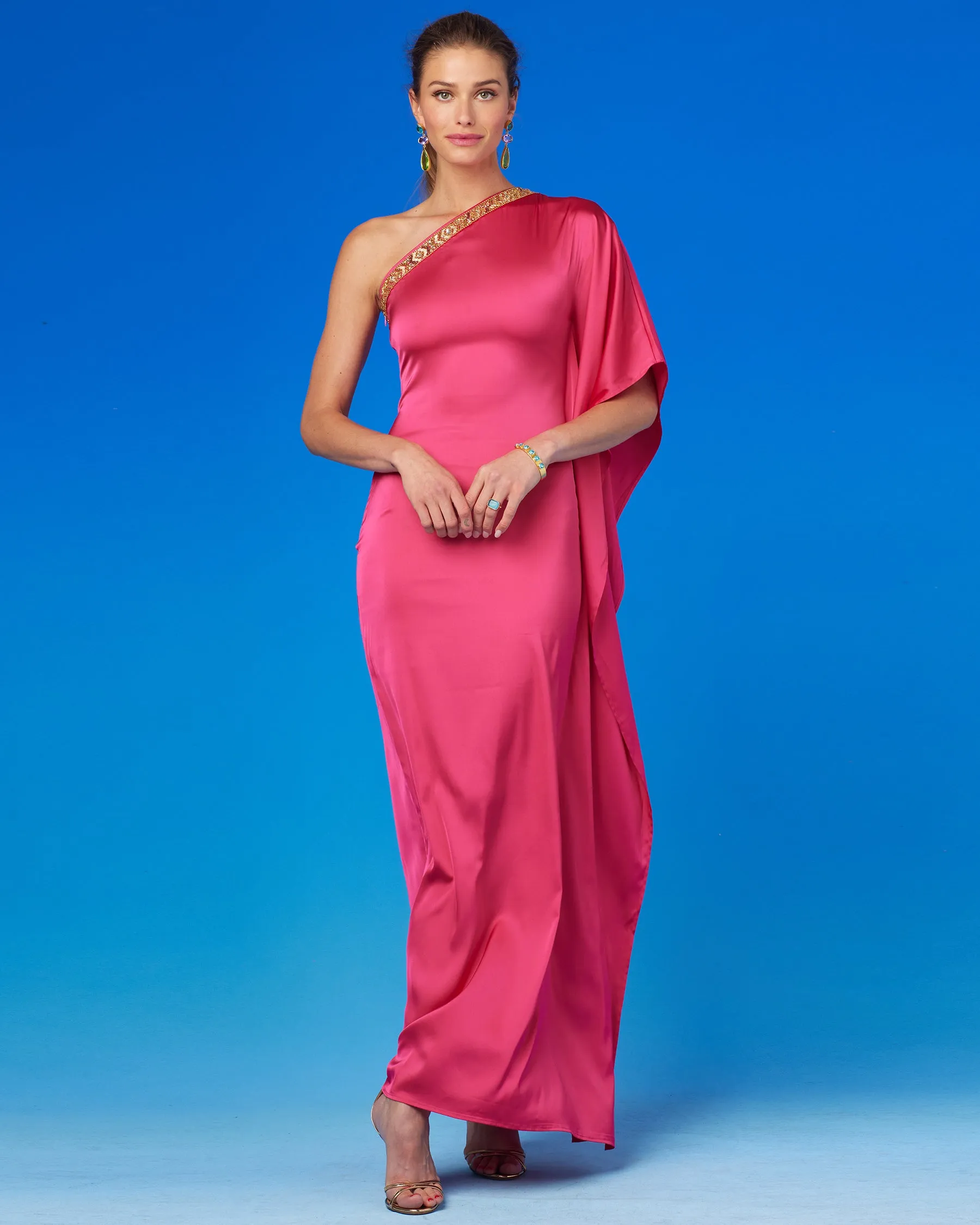 Isadora One-Shoulder Gown with Embellishment