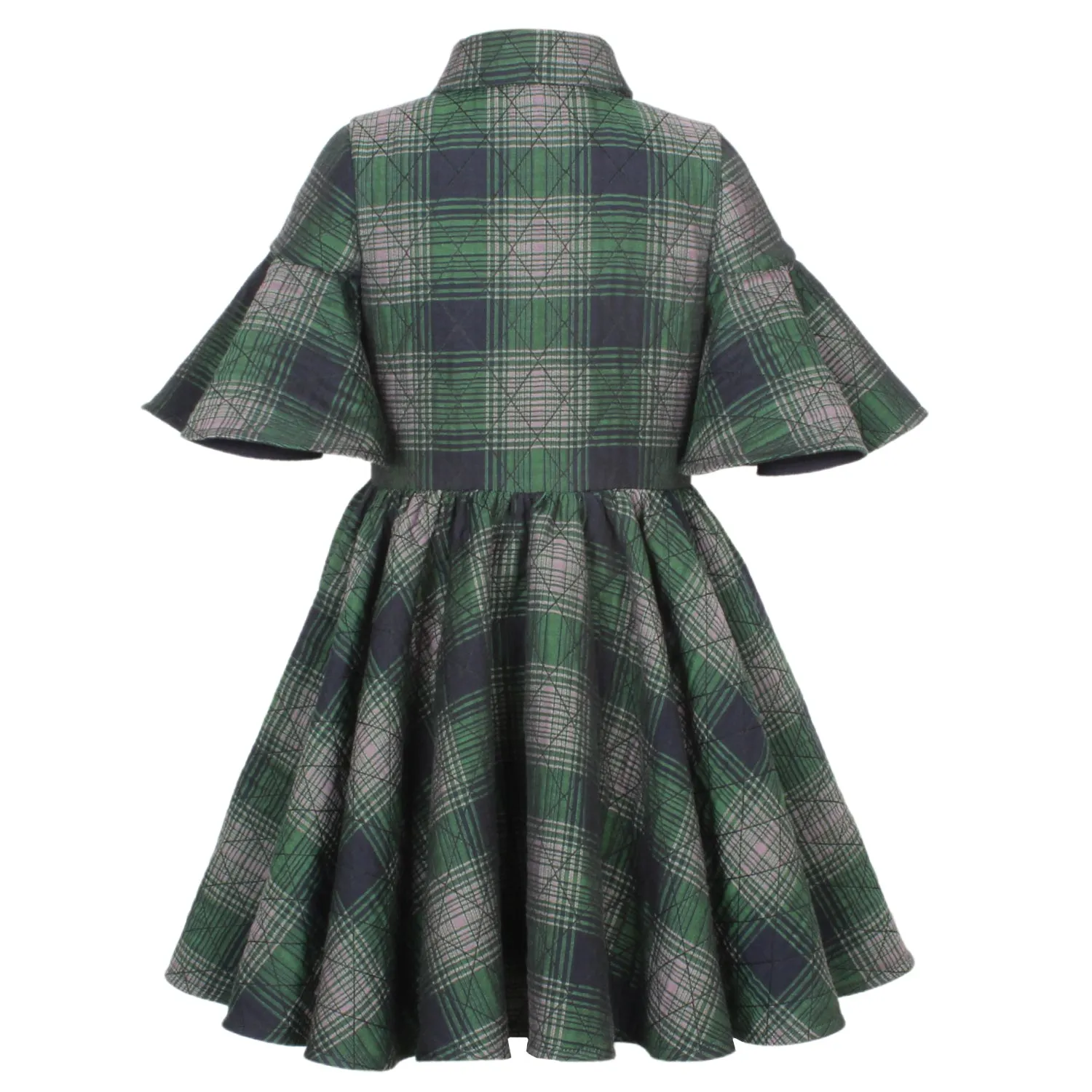 Jessie And James Green Quilted Little Sister Dress