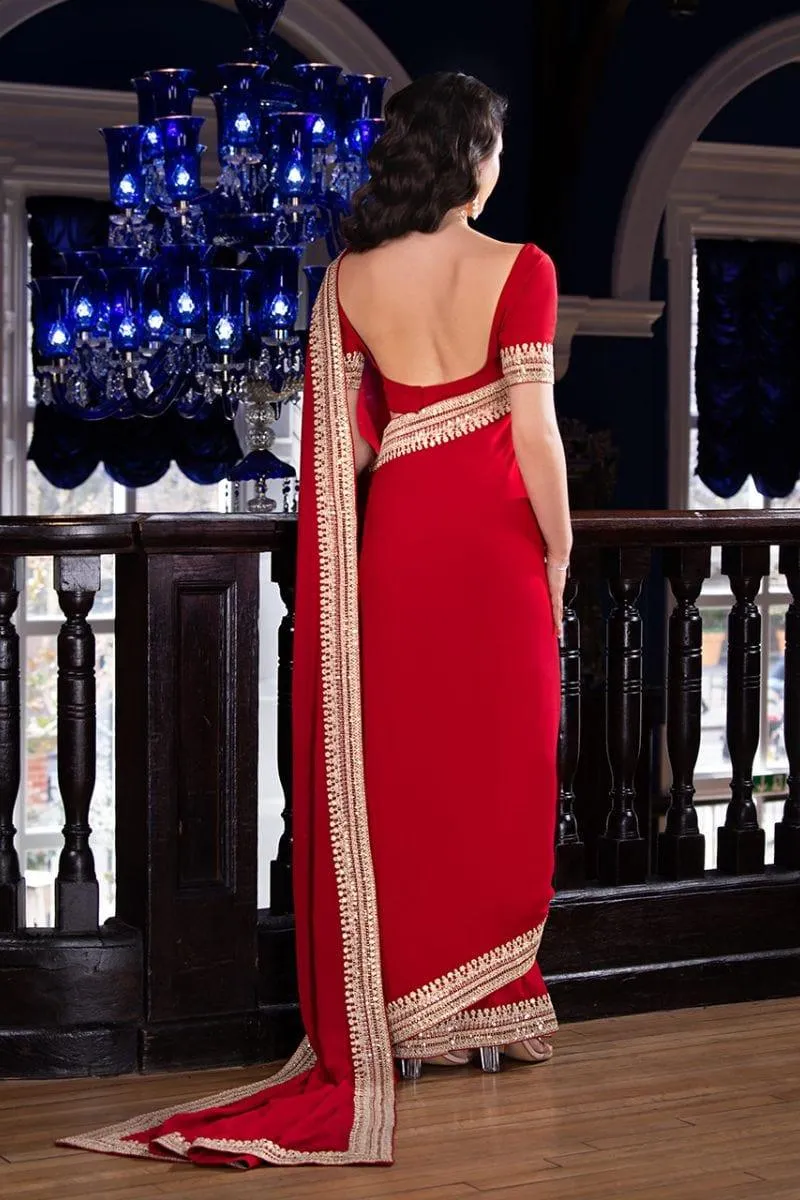 Kaanchi London - Lal Rukh - Saree - Premium Raw Silk