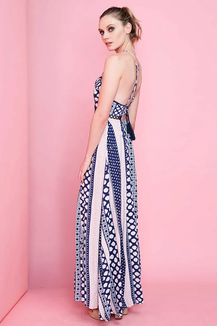 Kadence Maxi Dress Blue Print