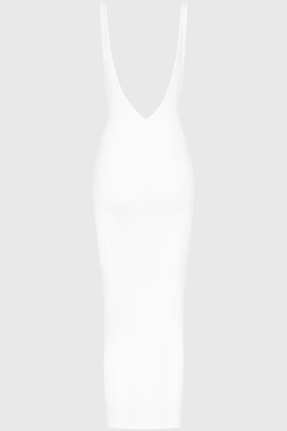 La Femme Amazone V Neck Long Dress White