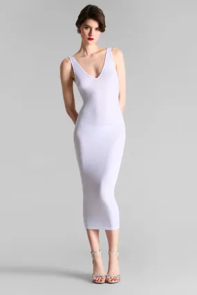 La Femme Amazone V Neck Long Dress White