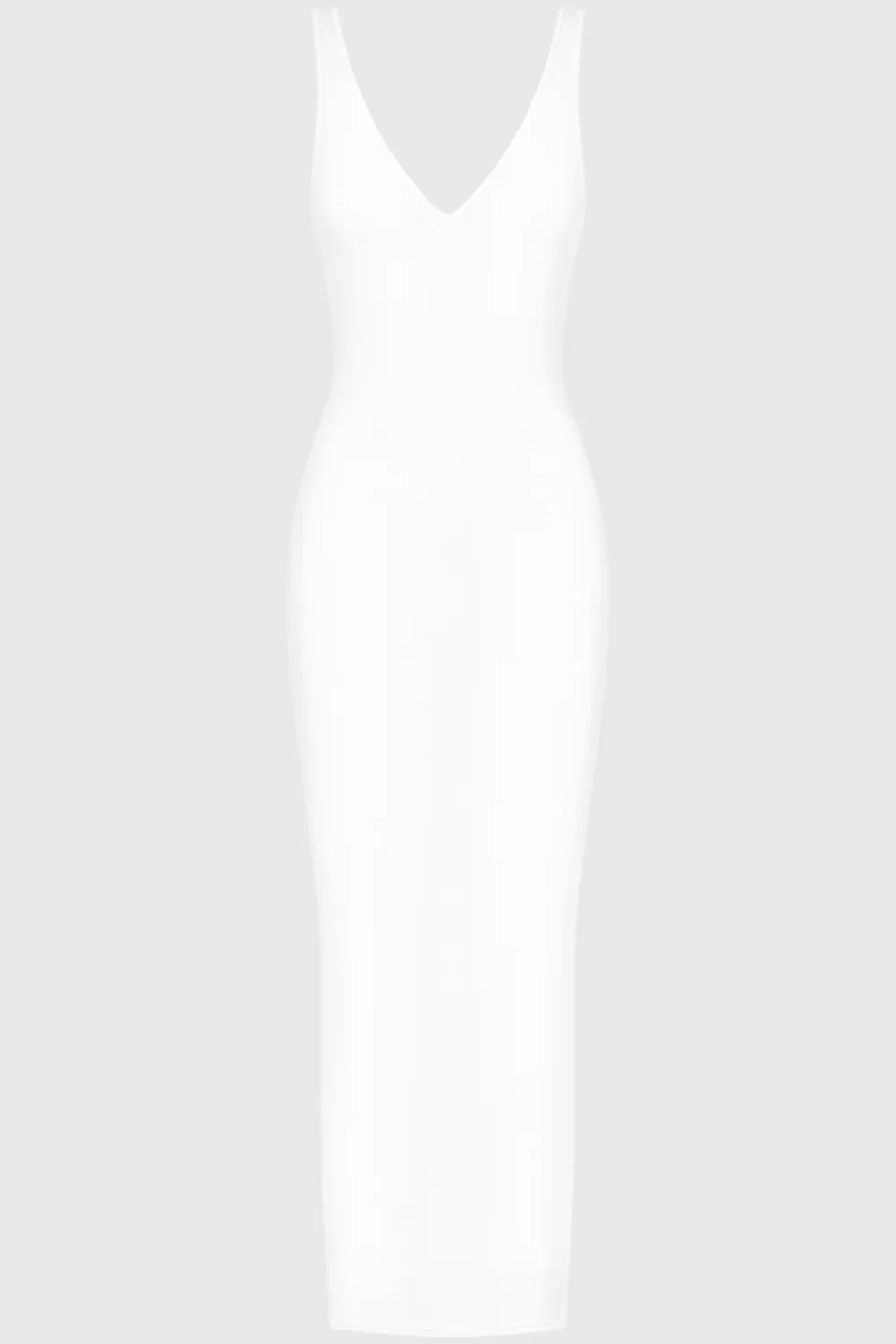 La Femme Amazone V Neck Long Dress White