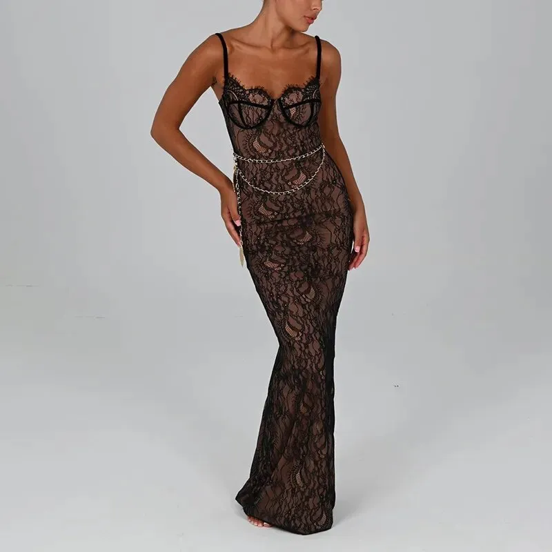 Lace Layered Stylish Maxi Dress