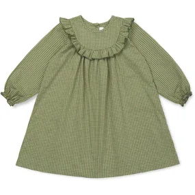 Lalaby Green Check Noey Dress Baby