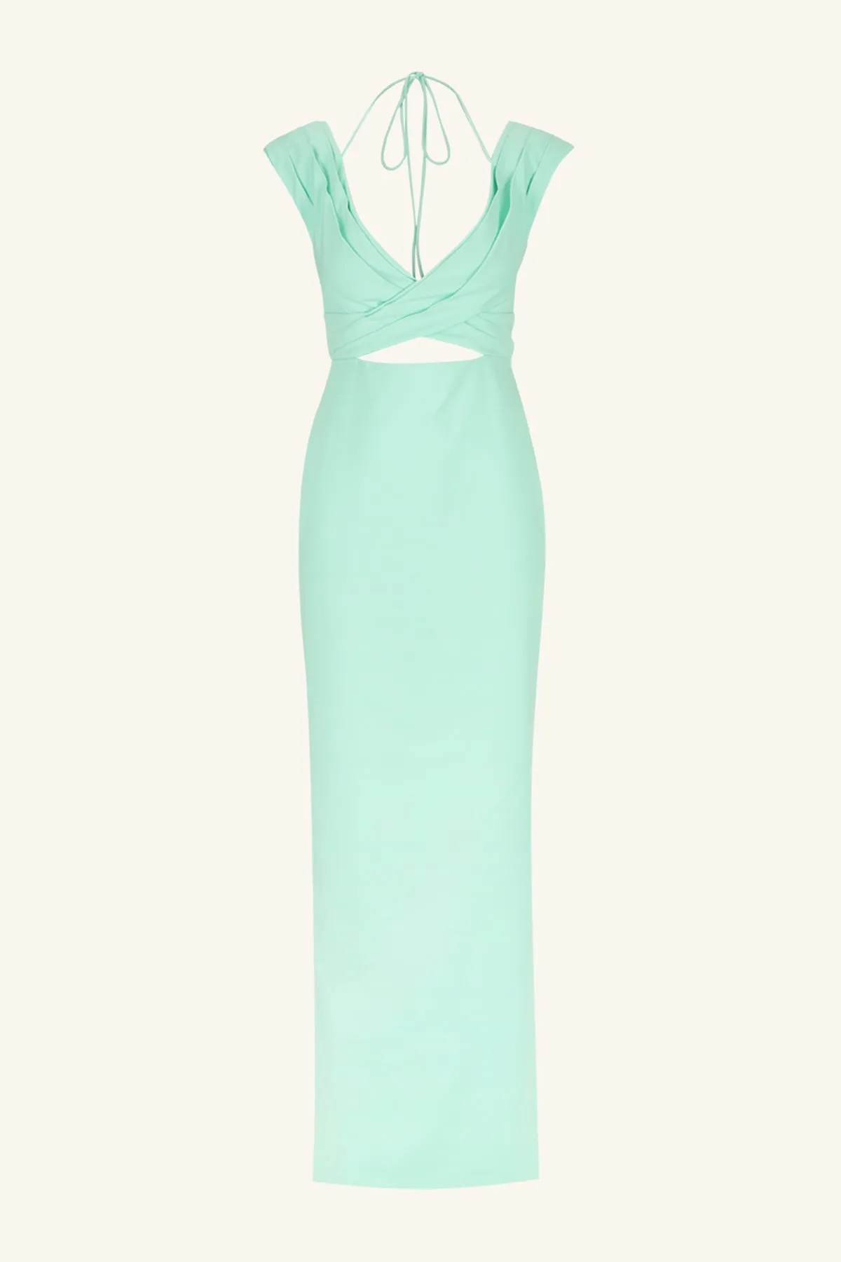 LANI PLUNGED CUT OUT MAXI DRESS - AQUA