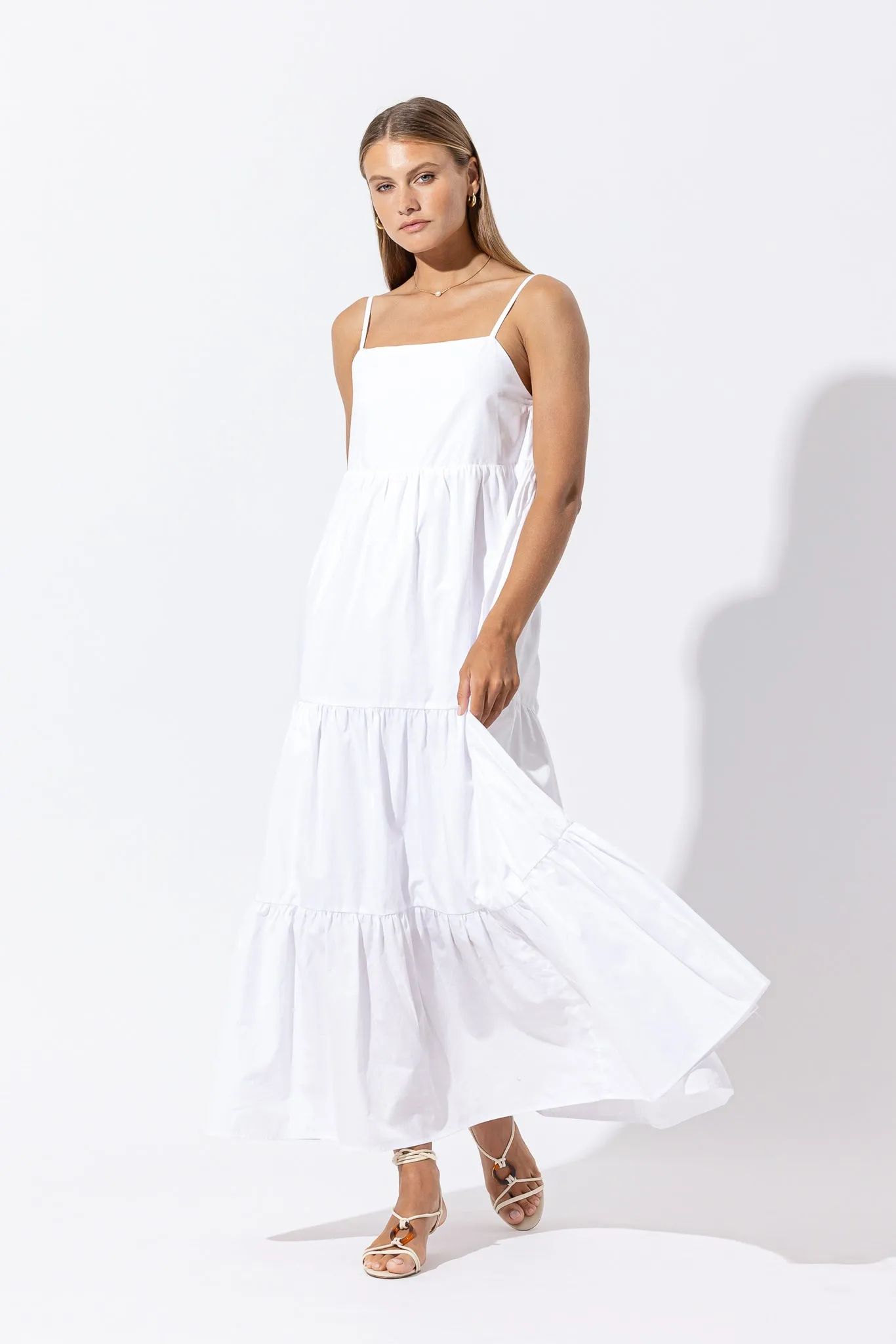 Layla Poplin Maxi Dress - White