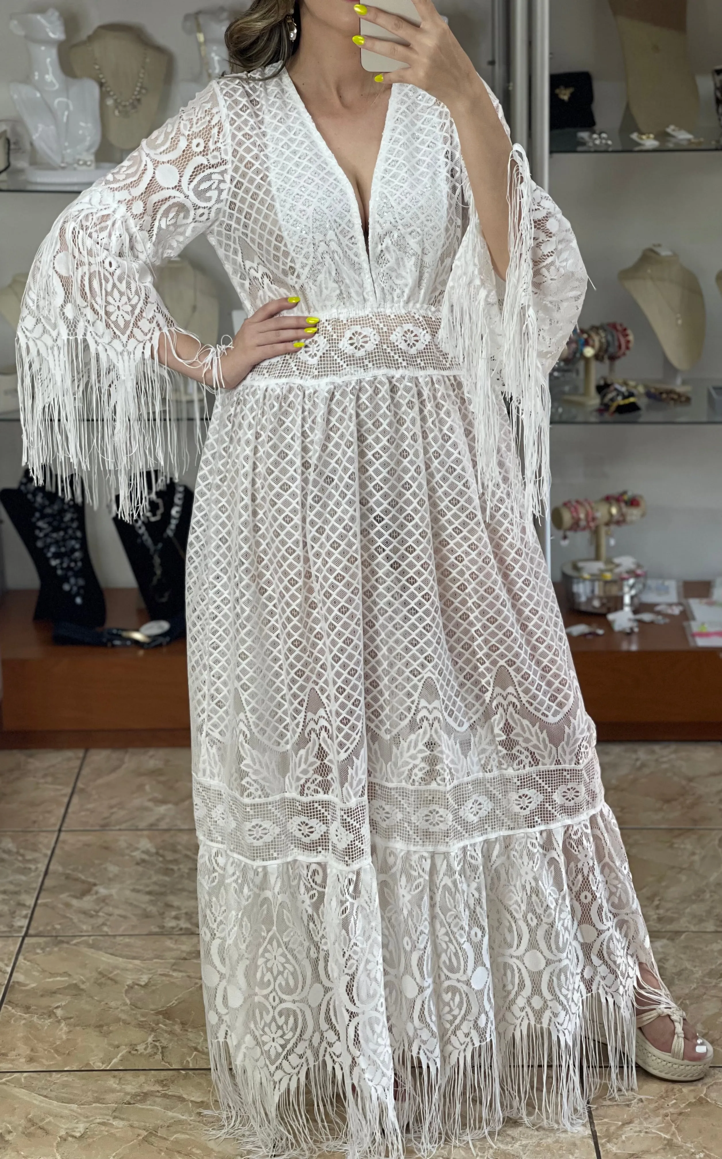 Liana OS Boho Maxi Dress