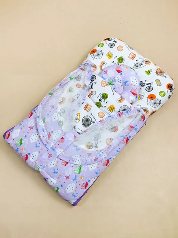 Light Purple Sleeping Bag With Mosquito Net For Newborns/Baby Carry Nest NBSB11