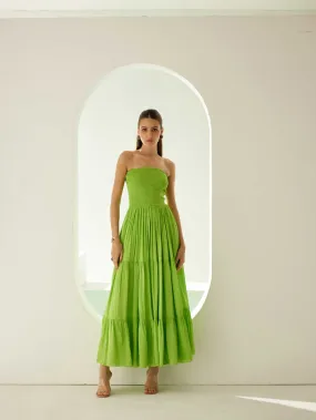 Lime Green Tier Maxi Dress