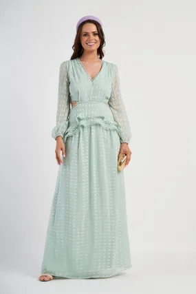 Lipsy Plunge Maxi Dress In Soft Mint