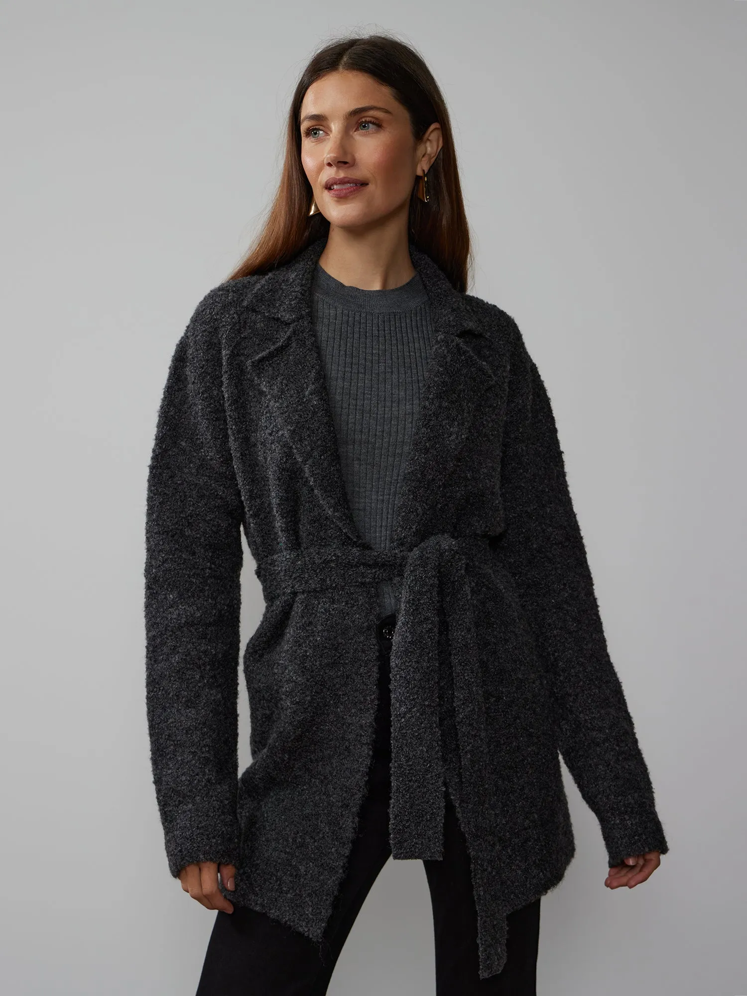 Long Sleeve Boucle Cardigan