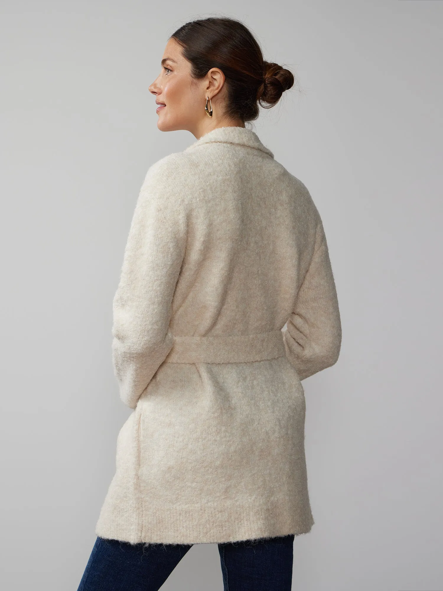 Long Sleeve Boucle Cardigan