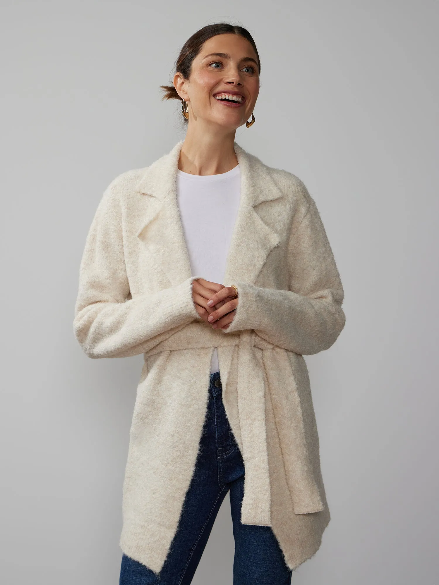 Long Sleeve Boucle Cardigan