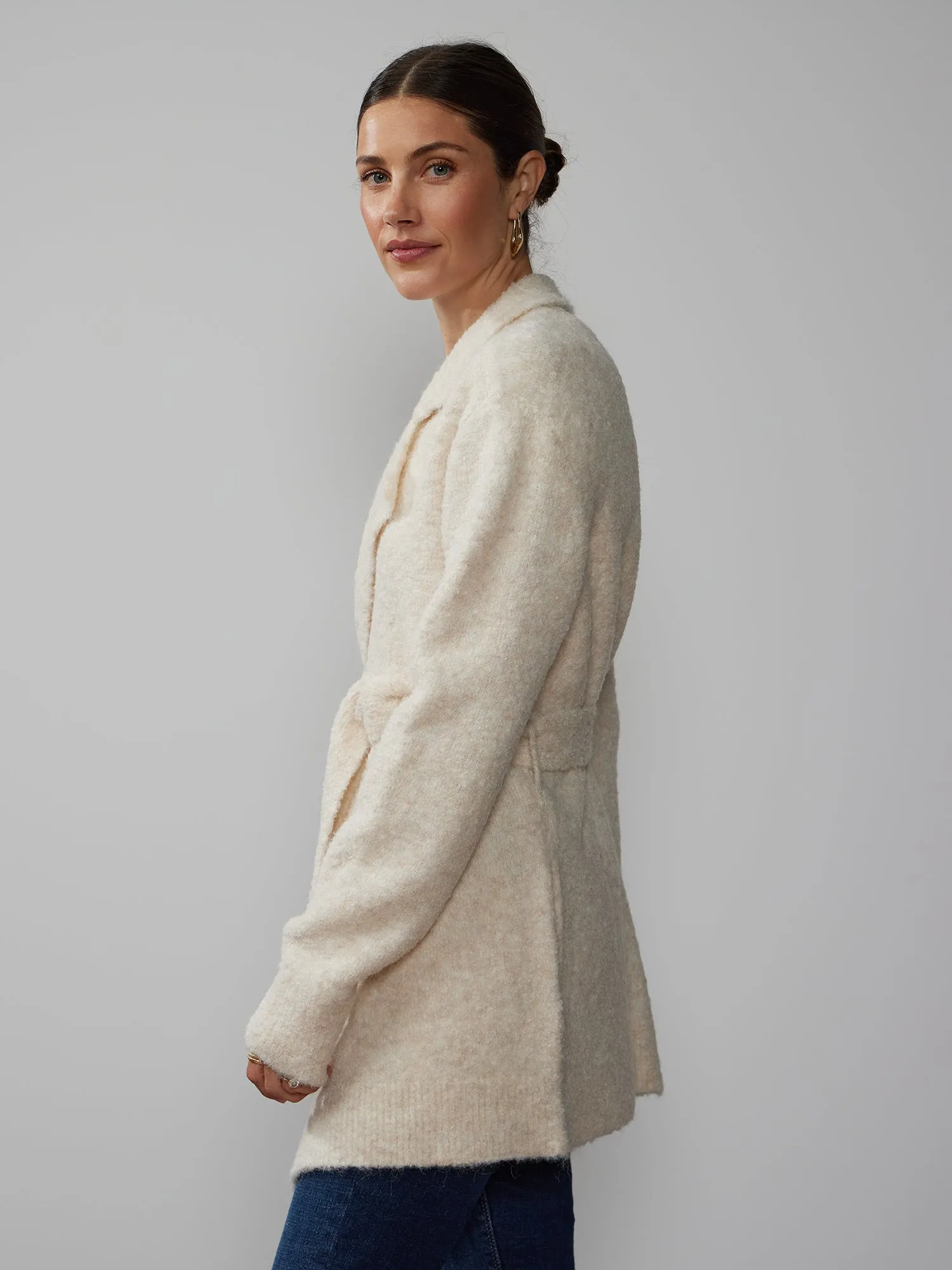 Long Sleeve Boucle Cardigan