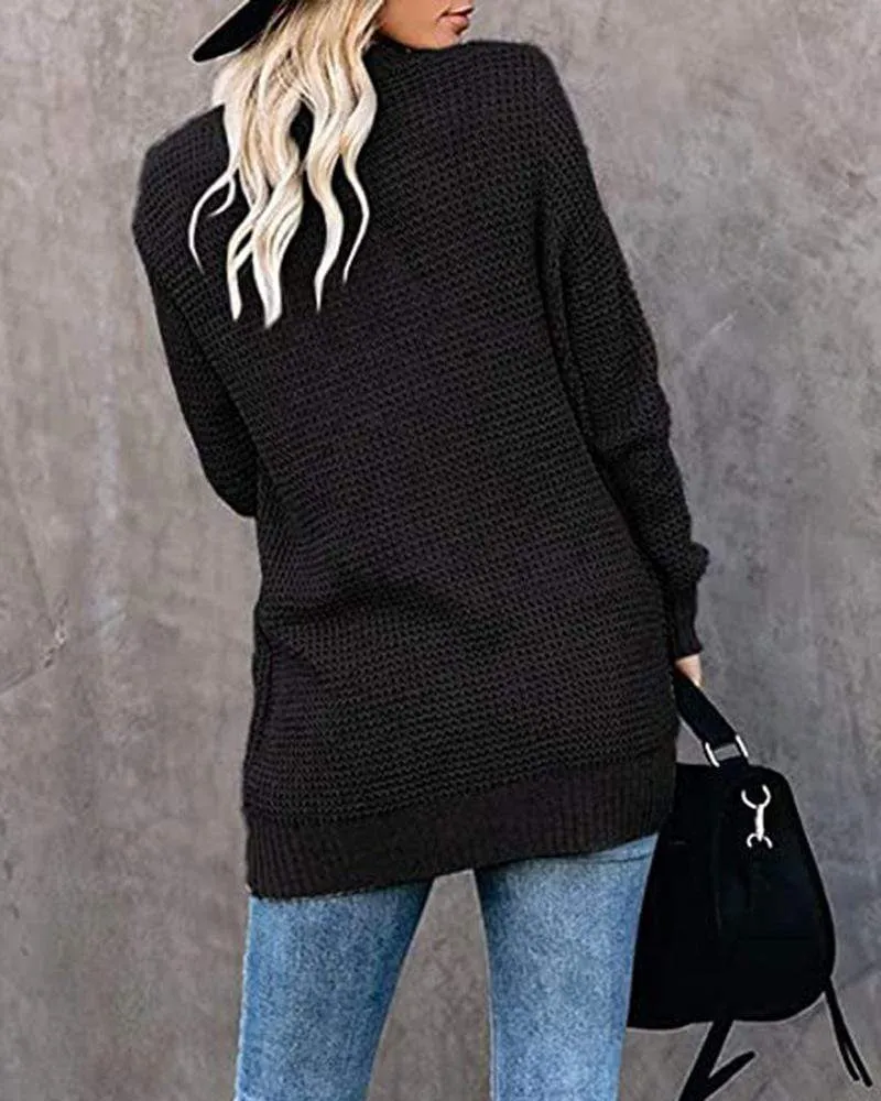 Loose Fit Long Sleeve Knitted Cardigan