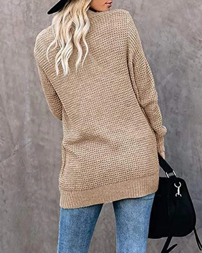 Loose Fit Long Sleeve Knitted Cardigan