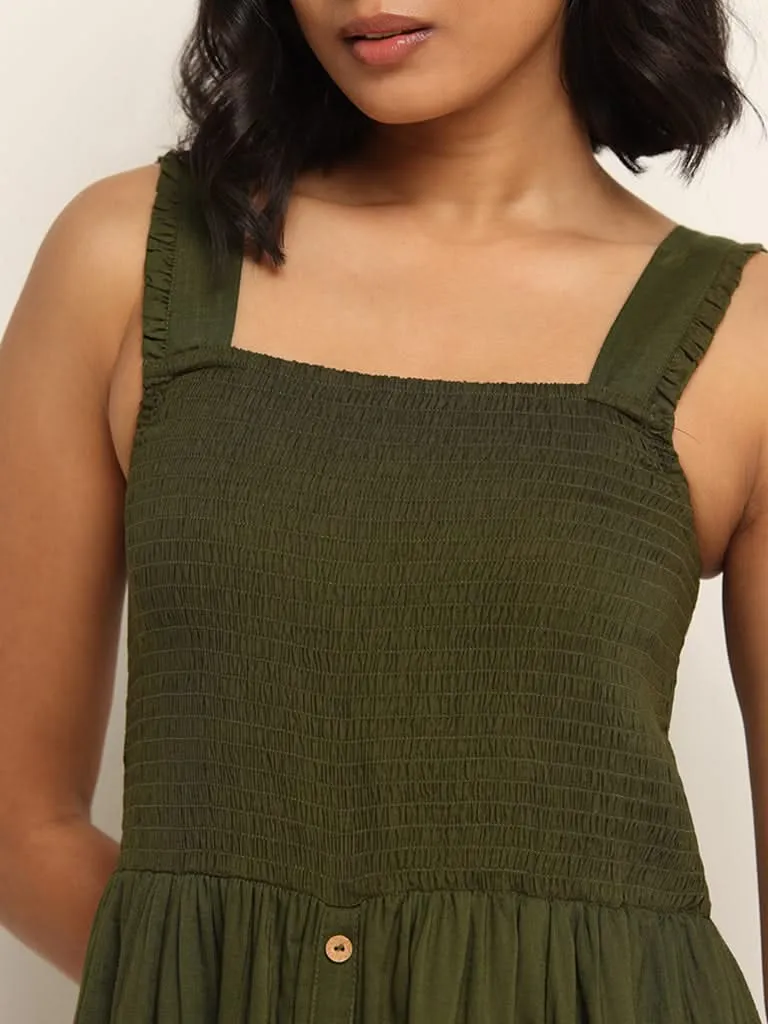 LOV Green Strappy Maxi Dress