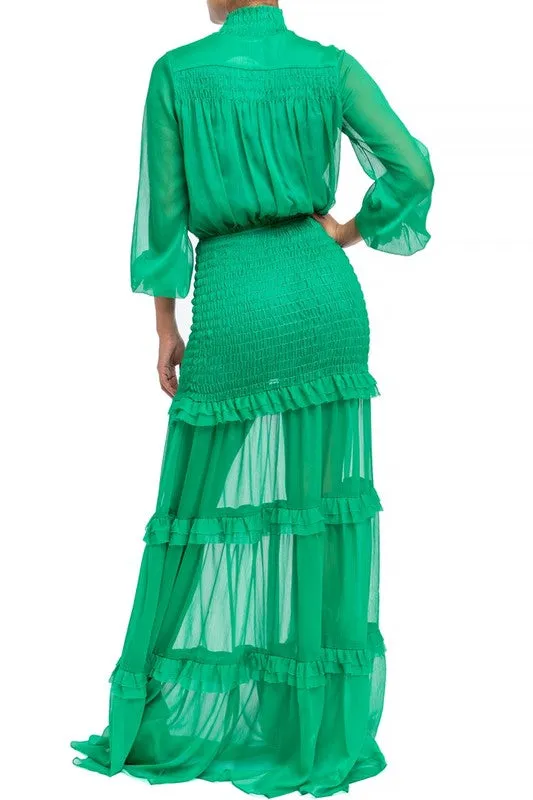 Maia Organza Green Dress