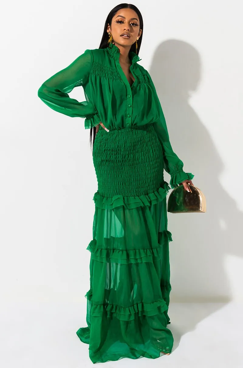 Maia Organza Green Dress