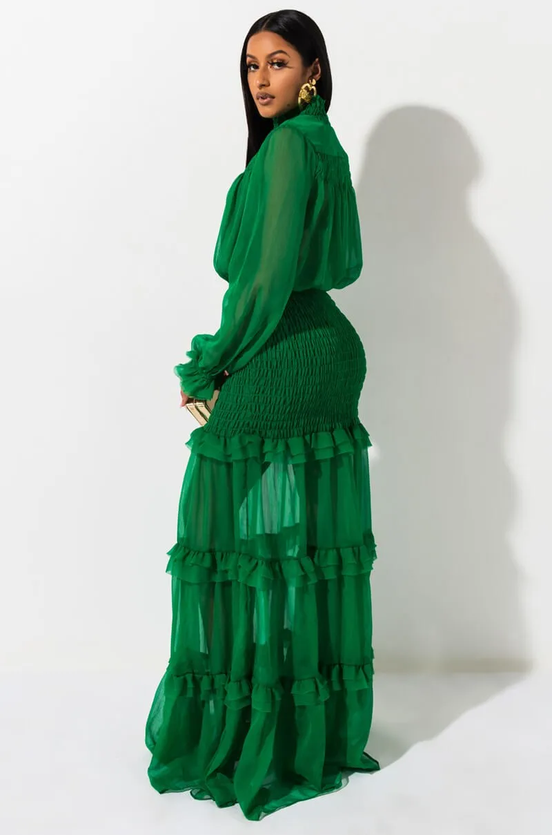 Maia Organza Green Dress