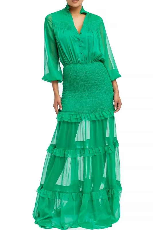 Maia Organza Green Dress