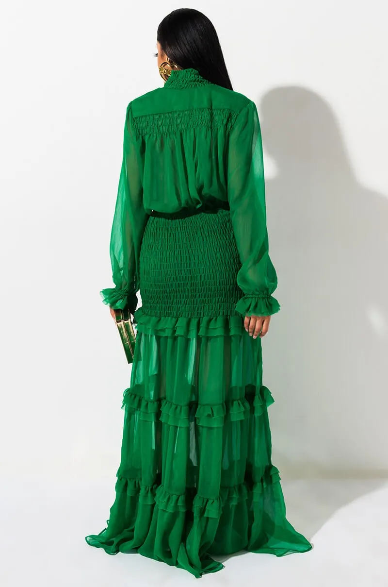 Maia Organza Green Dress