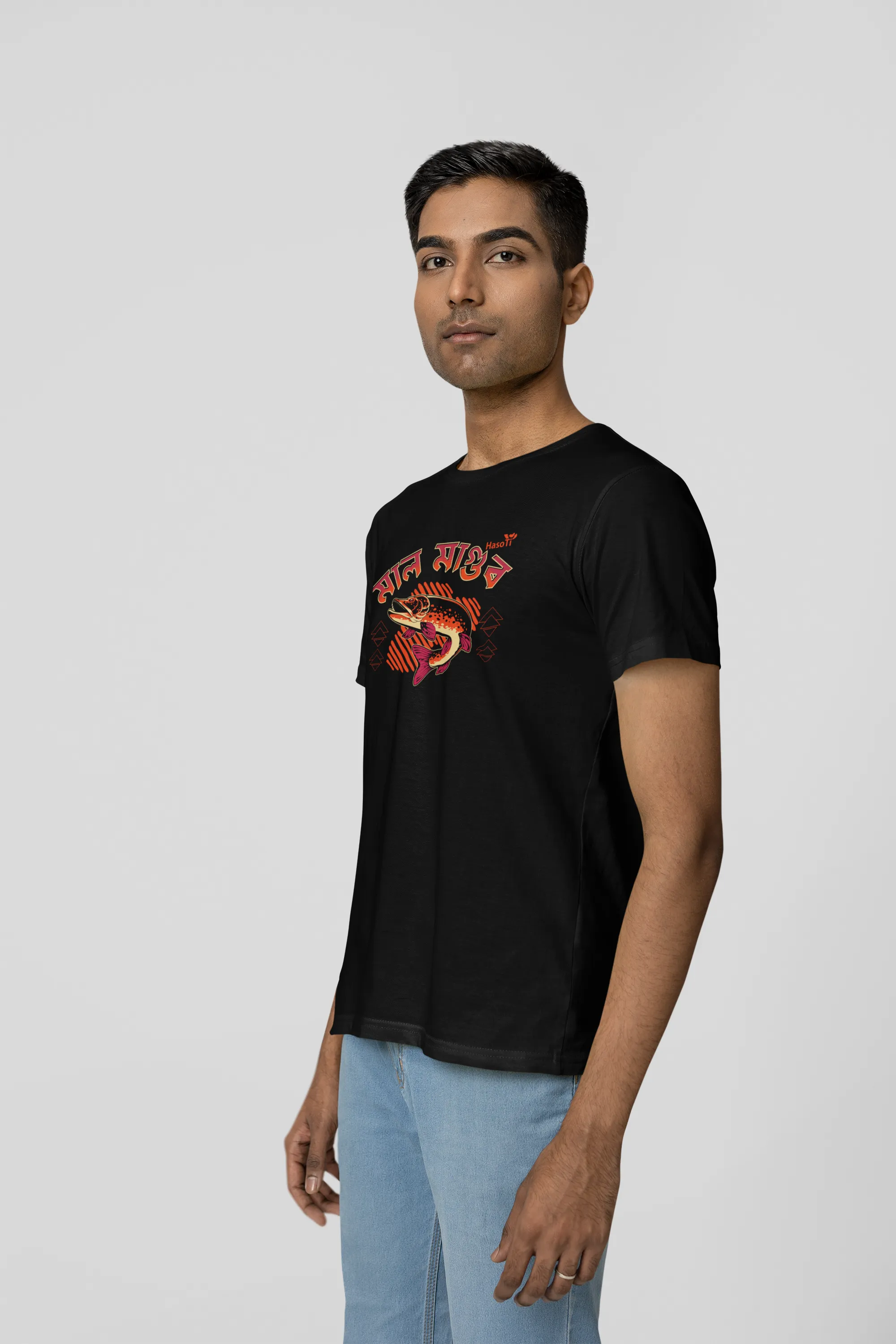 Mal Magur | Assamese graphic printed t shirt | Regular | Black | Men