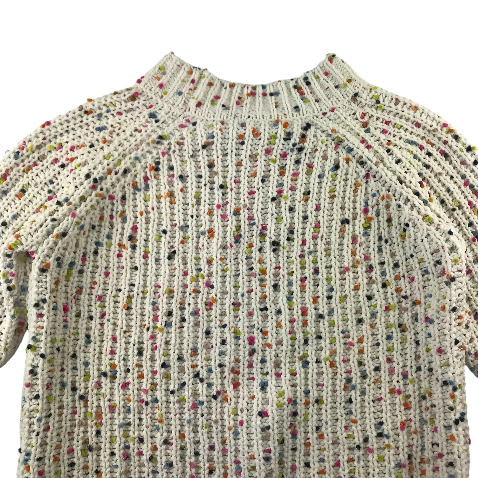 M&S jumper 11-12 years white multicolour spotted knitted pullover