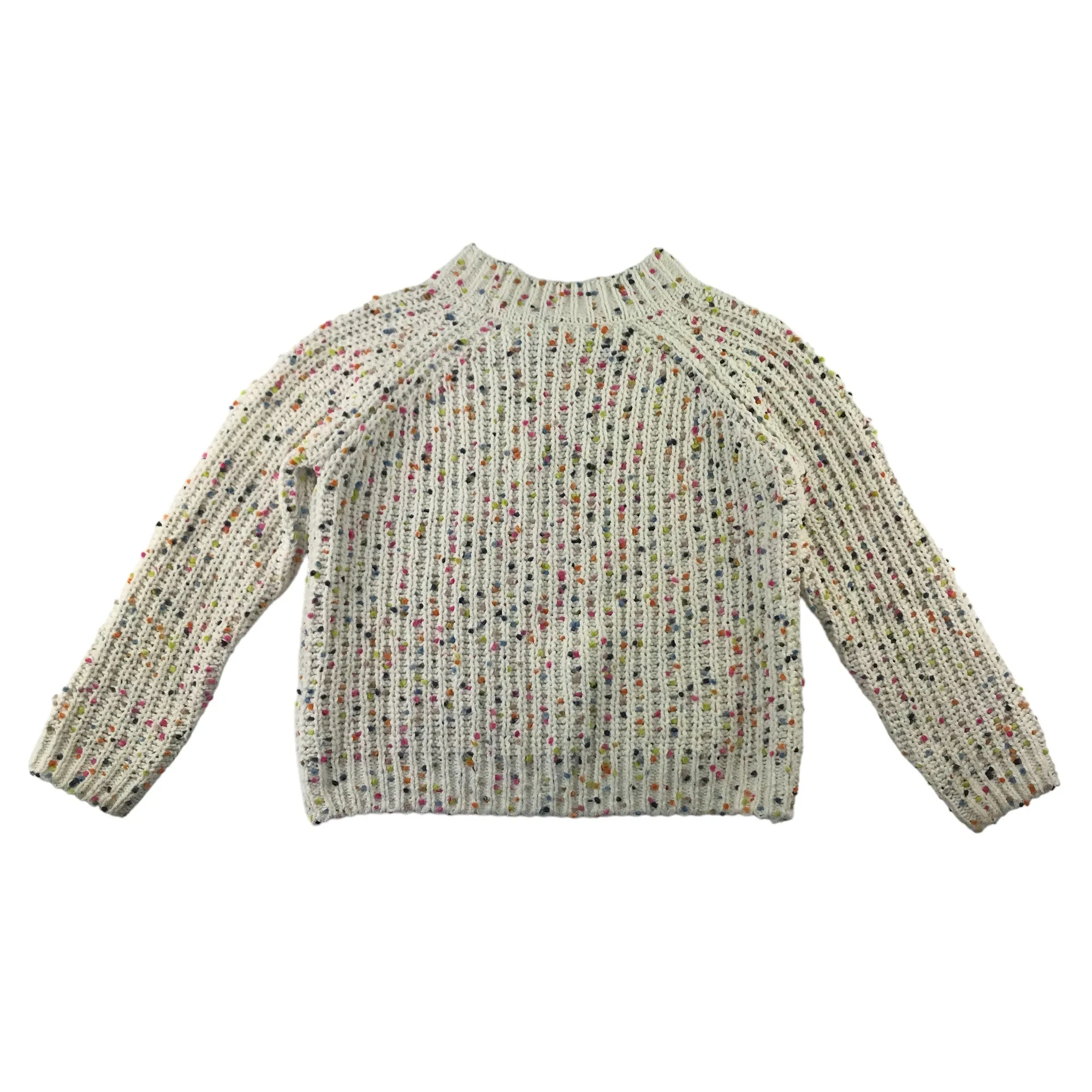 M&S jumper 11-12 years white multicolour spotted knitted pullover