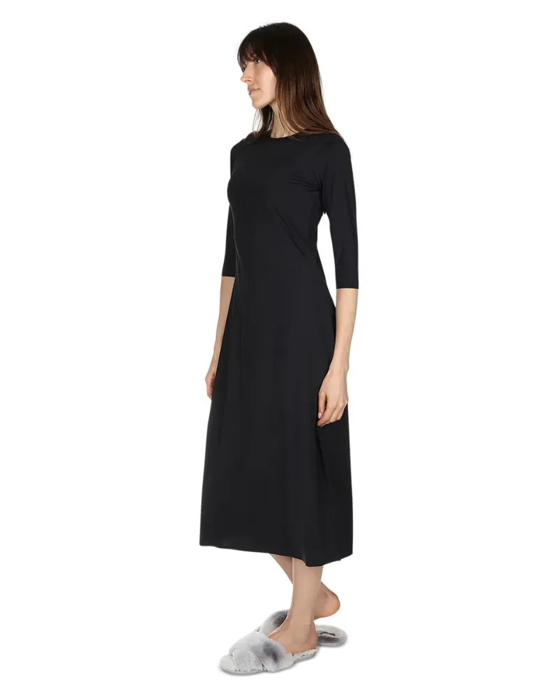 Me Moi Black Bonded 3/4 Sleeve Shell Dress 48"