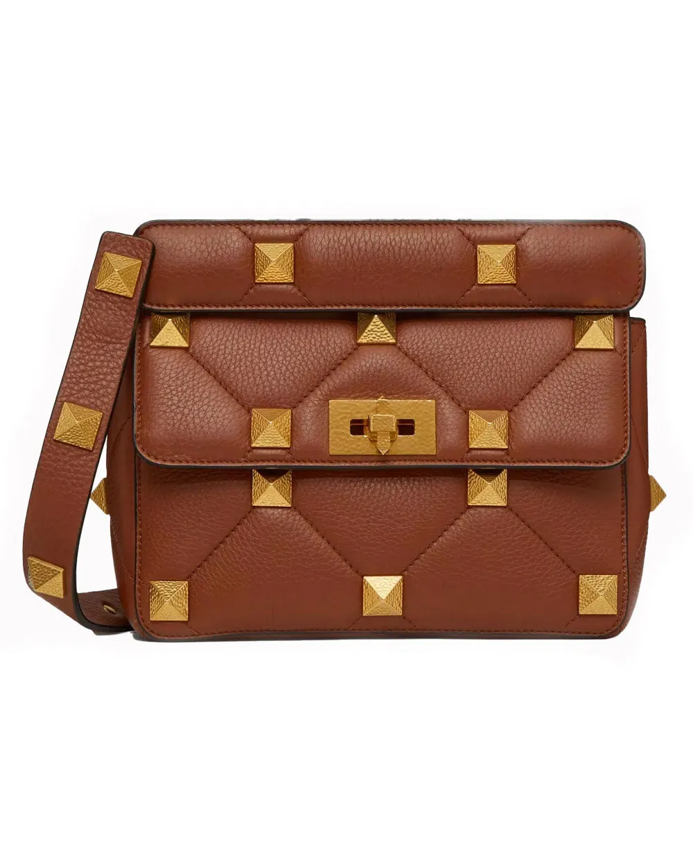 Medium Shoulder Bag With Roman Studs in Selleria