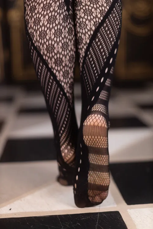 Melange of Patterns Net Tights