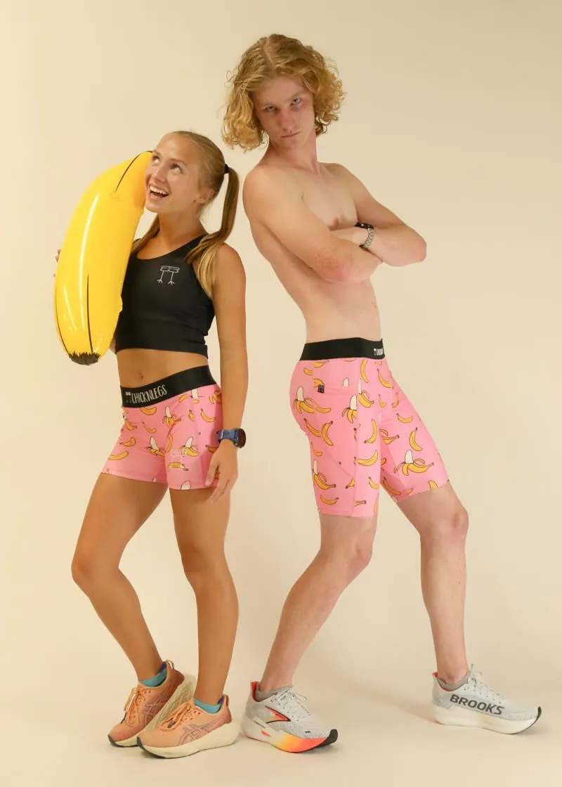 Men's Pink Bananas 8" Half Tights