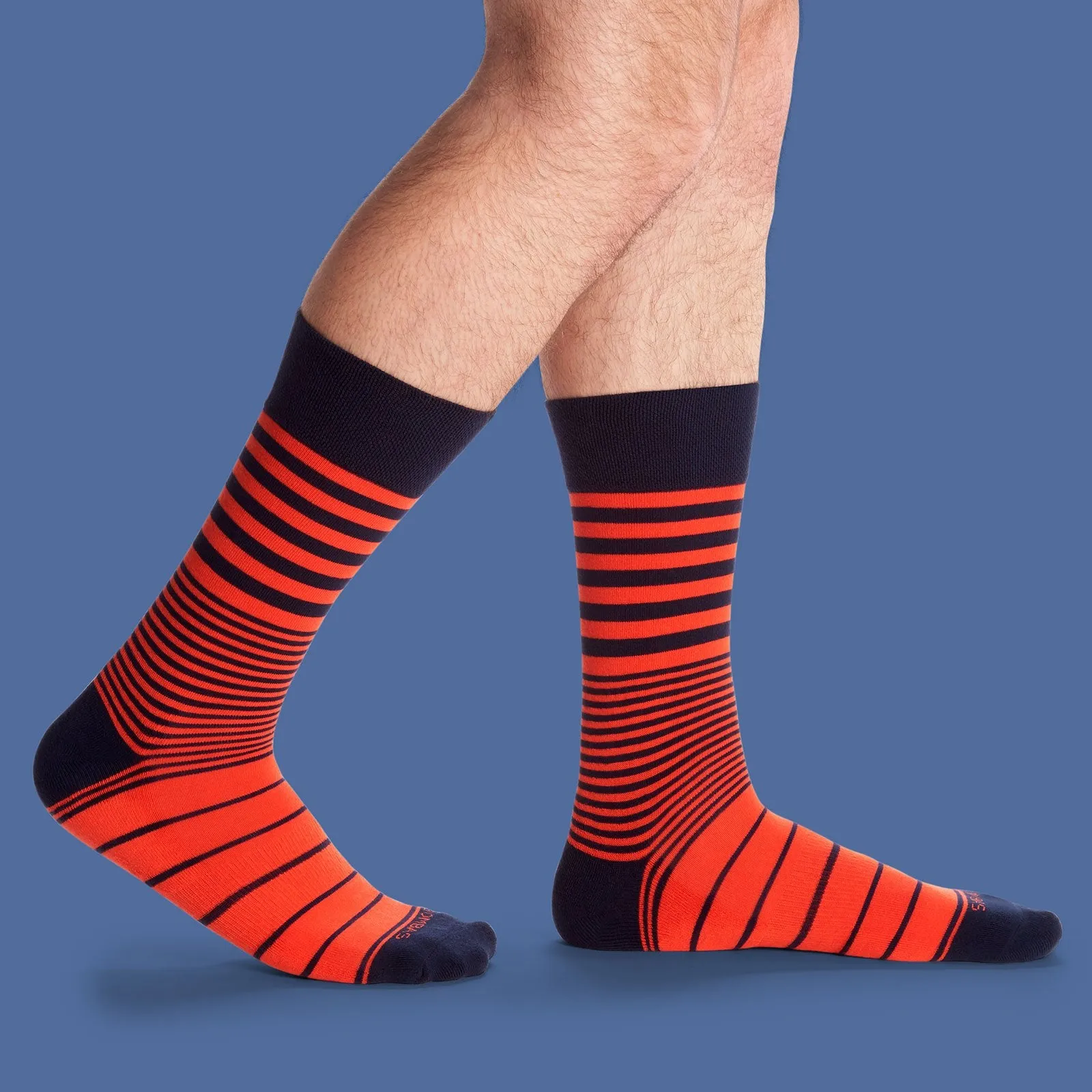 Men's Stripe Dress Calf Socks