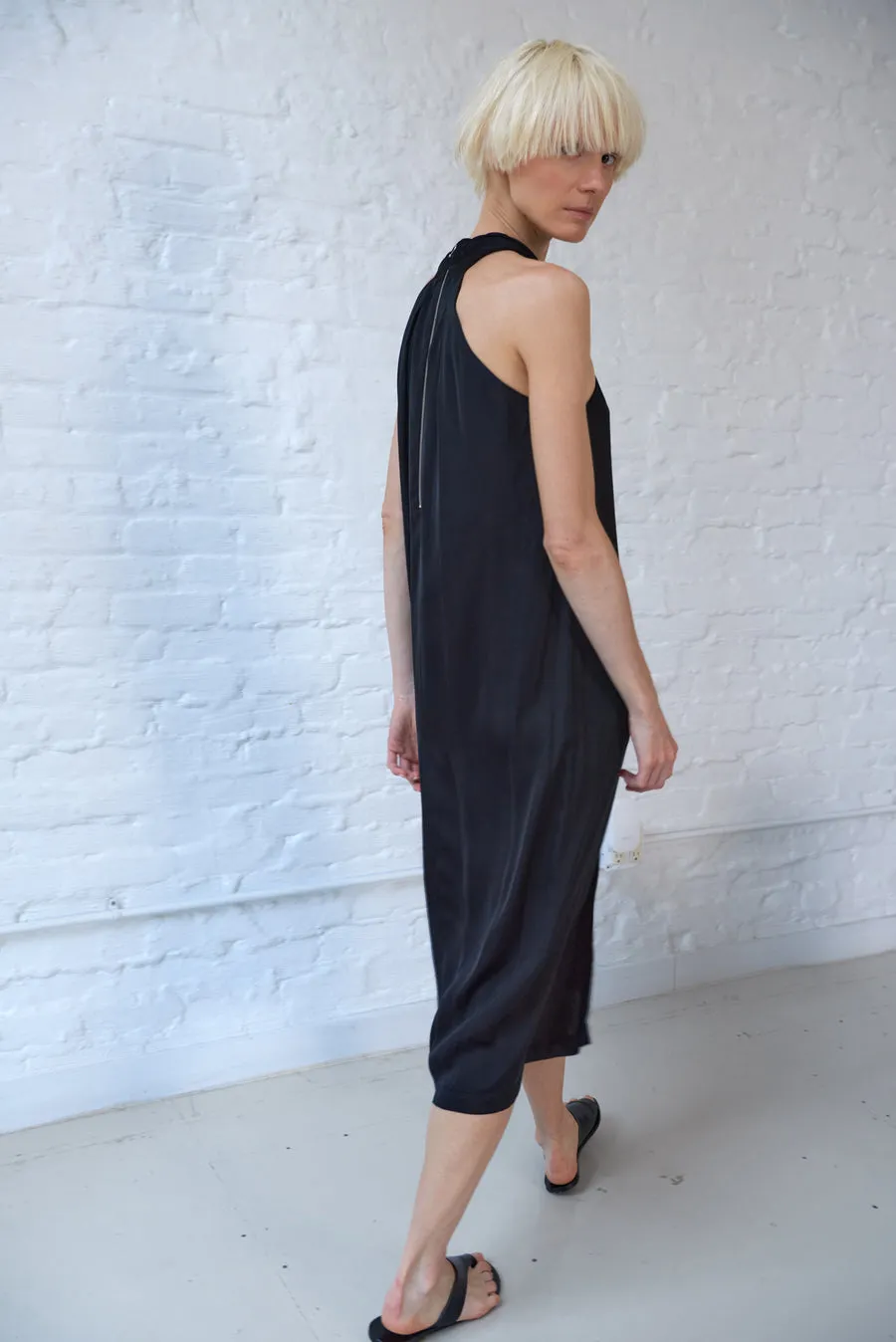 Minimalist Valentina Vegan Silk Halter Dress