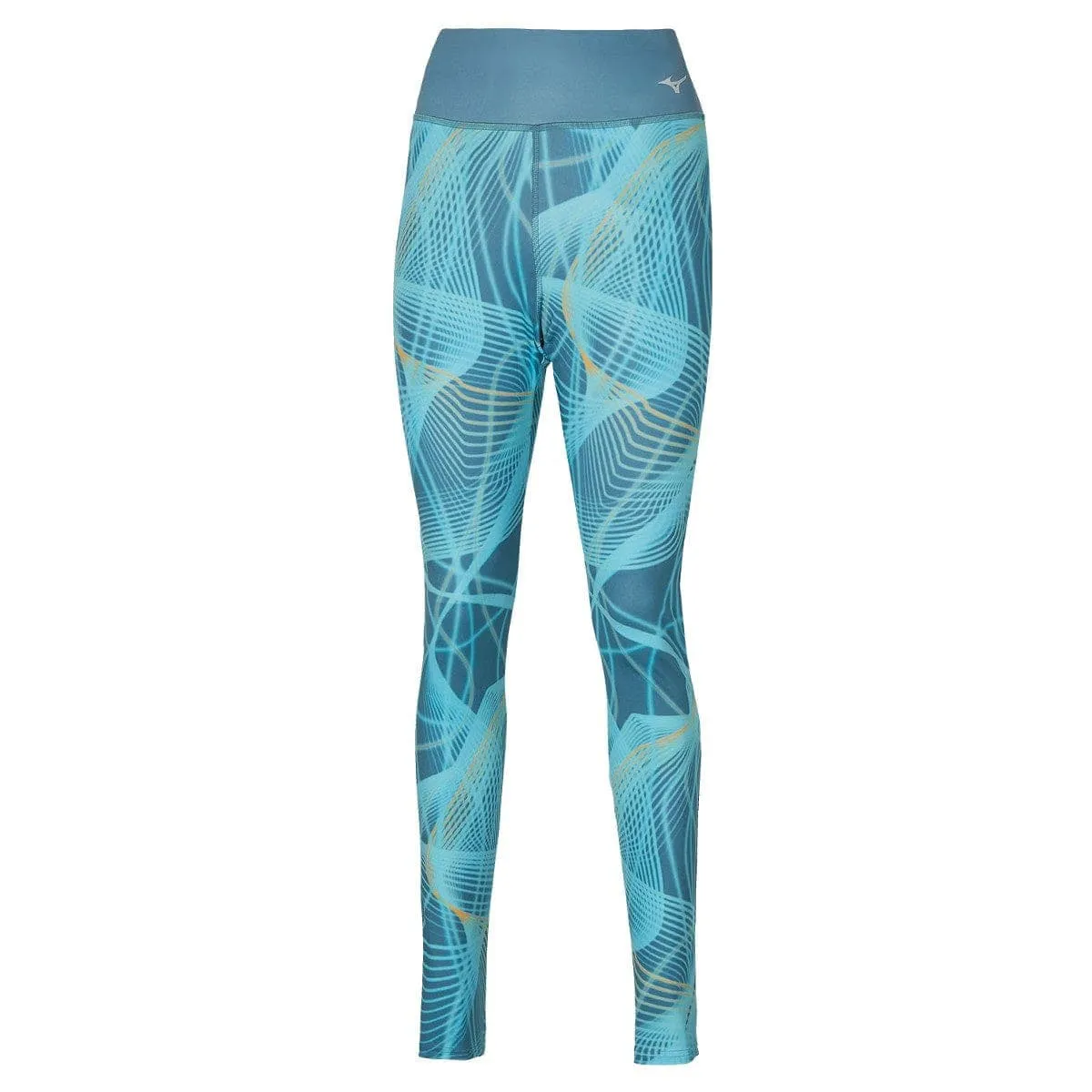 Mizuno Printed Tights (Womens) - Copen Blue