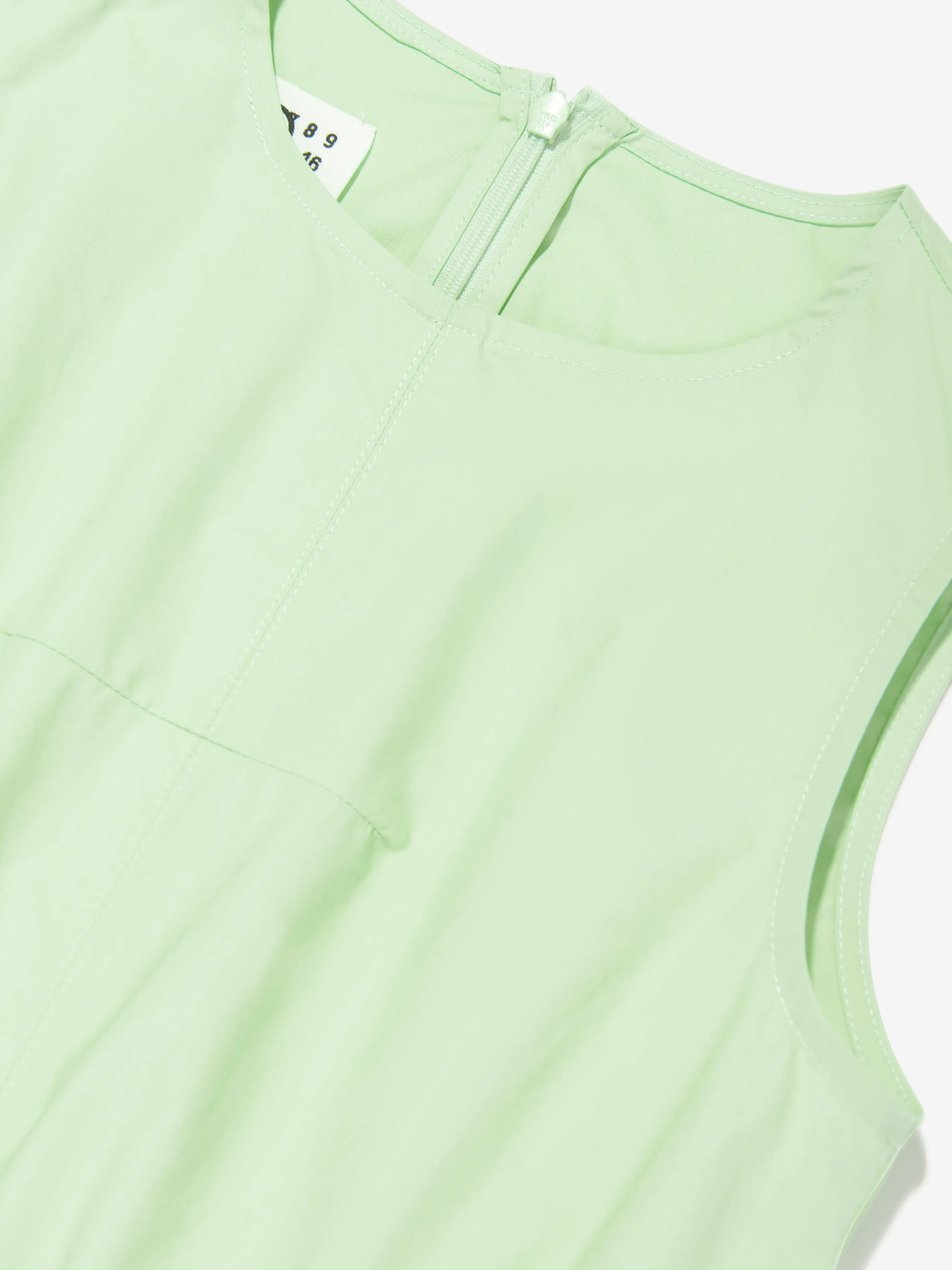 MM6 Maison Margiela Girls Sleeveless Poplin Dress in Green