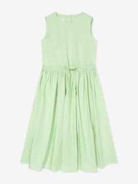 MM6 Maison Margiela Girls Sleeveless Poplin Dress in Green