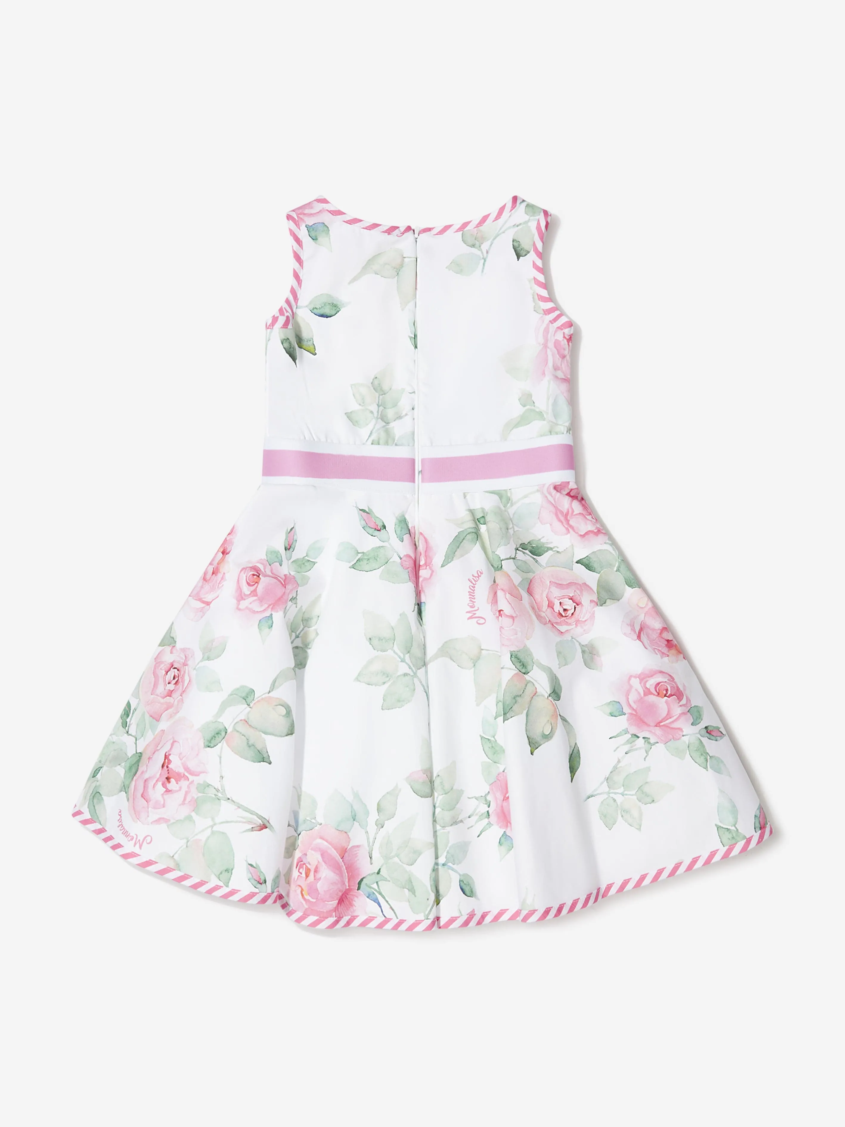 Monnalisa Girls Cotton Rose Bloom Dress