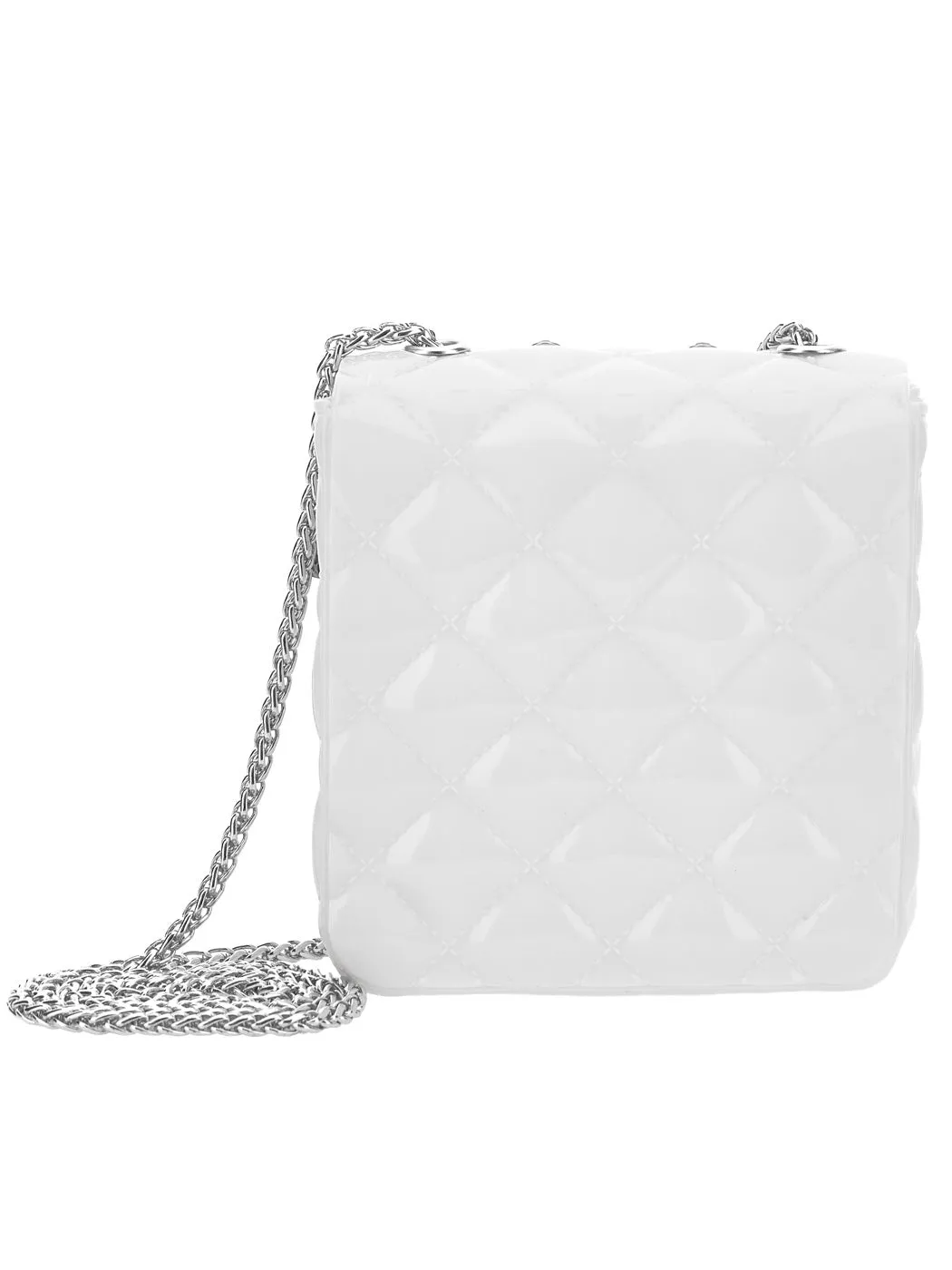 Monnalisa quilted bag with rhinestones-white