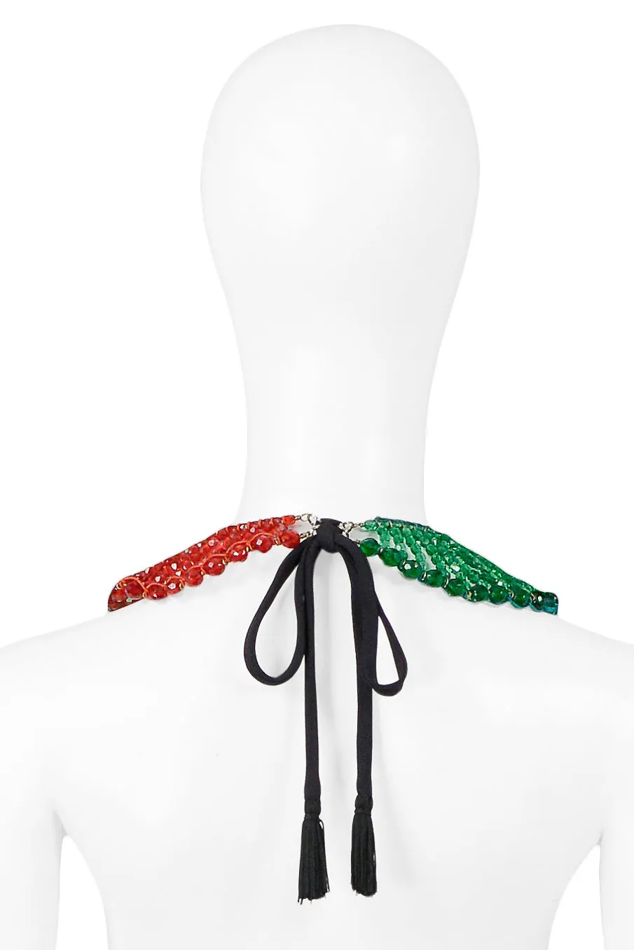 MOSCHINO 1995 ITALIAN FLAG "FAKE" GLASS BEAD DRESS