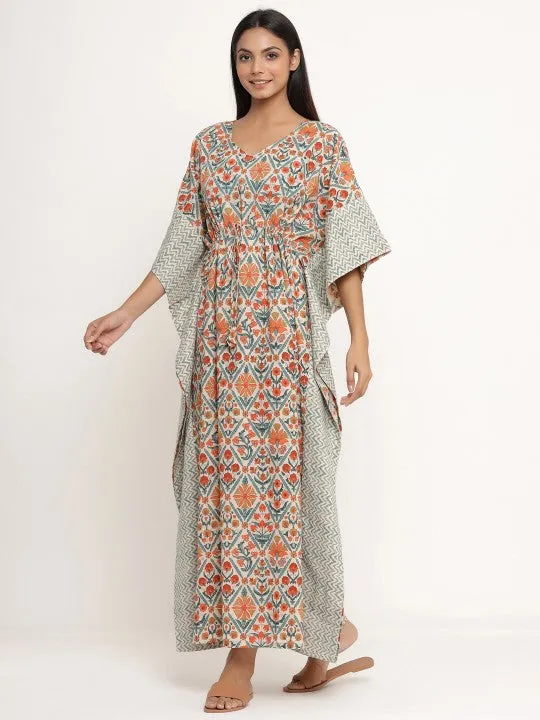 Mughal Coromandel on Grey Kaftan