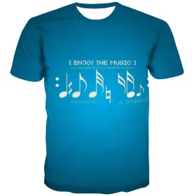 Music T-shirt Men Instrument Tshirts Novelty Retro T-shirts 3d Electronic Tshirt Anime