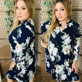 Navy Background Dress