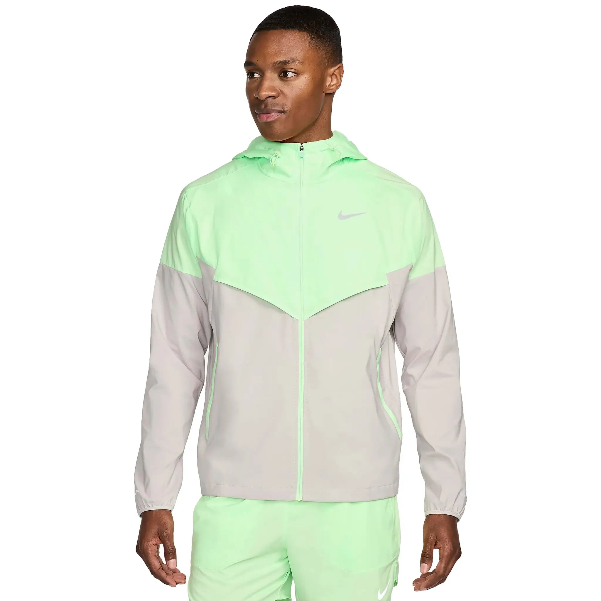 Nike Repel Packable Vapour Green Light Iron Ore Windrunner Jacket