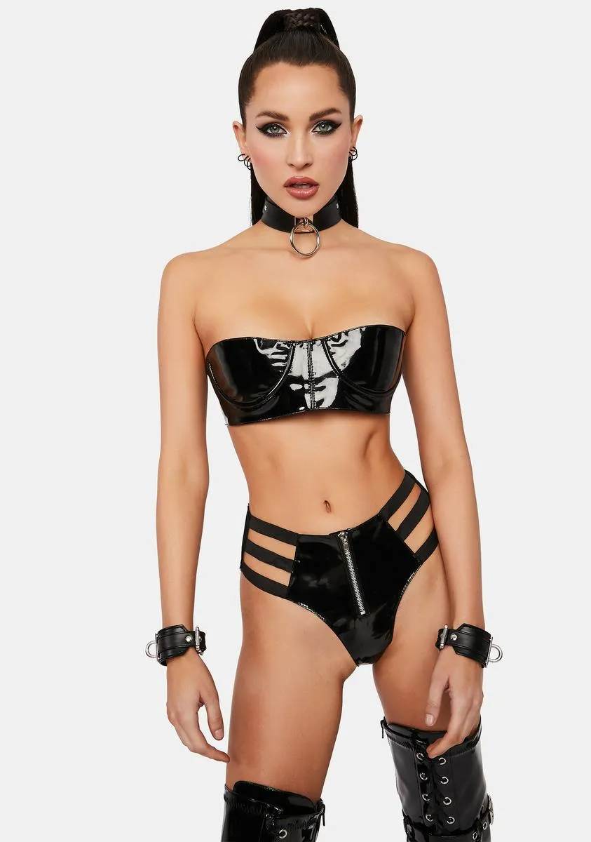 No Brakes Vinyl Lingerie Set