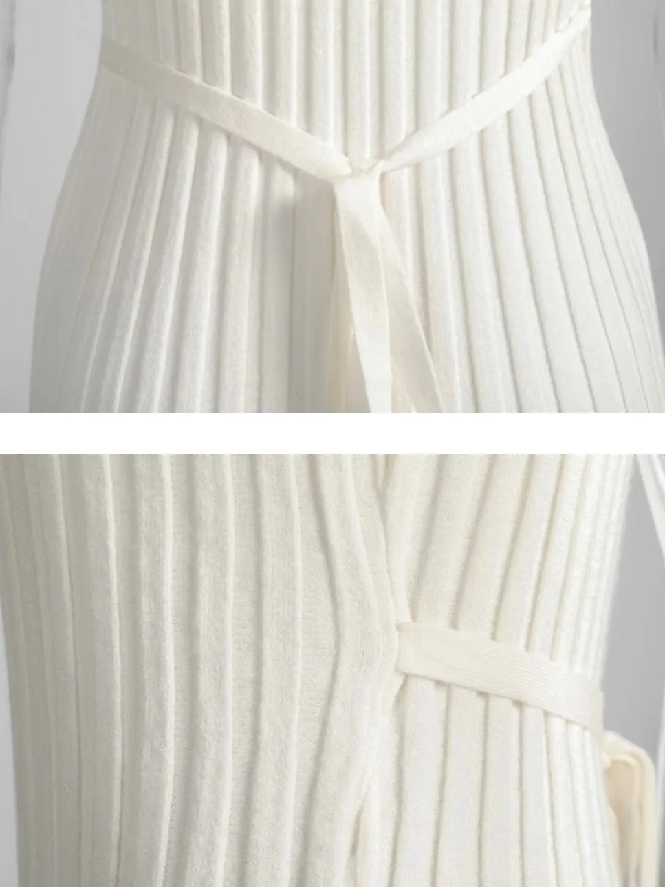 Off white pleated long dress